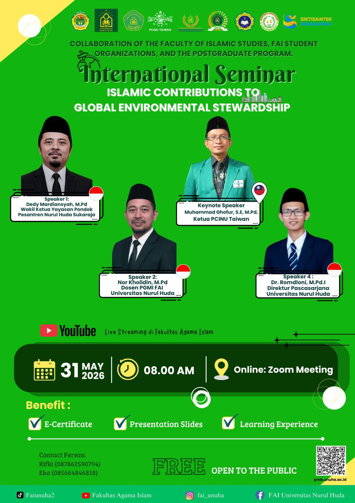 Fakultas Agama Islam Unuha Adakan Seminar Internasional Bahas Isu Lingkungan dalam Perspektif Islam