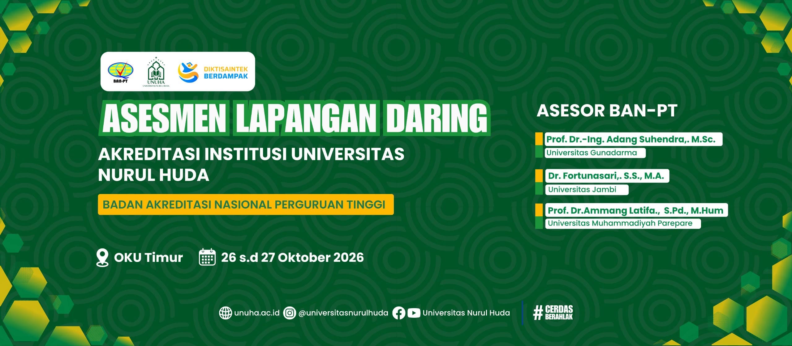 Universitas Nurul Huda Jalani Asesmen Lapangan Daring Akreditasi Institusi oleh BAN-PT