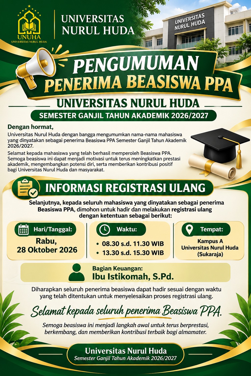 PENGUMUMAN PENERIMAAN BEASISWA PPA TAHUN 2026/2027